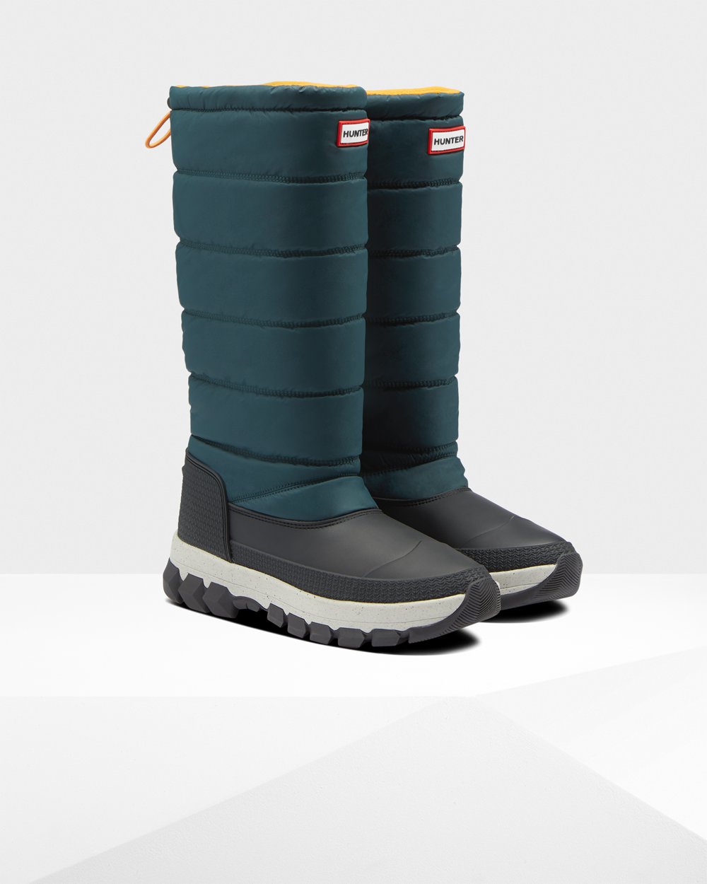 Botas De Neve Hunter Feminina Verdes/Cinzentas - Original Insulated Tall - 73DTOYCLA